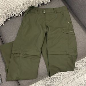 columbia womans size 2 green omni-shade sun protection convertible hiking pant